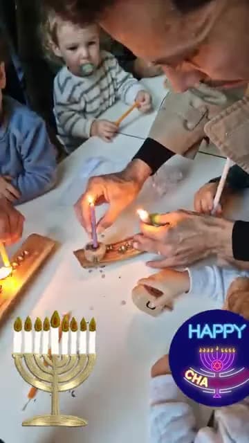 מדליקים חנוכייה שיצרו הילדים — תמונה 1