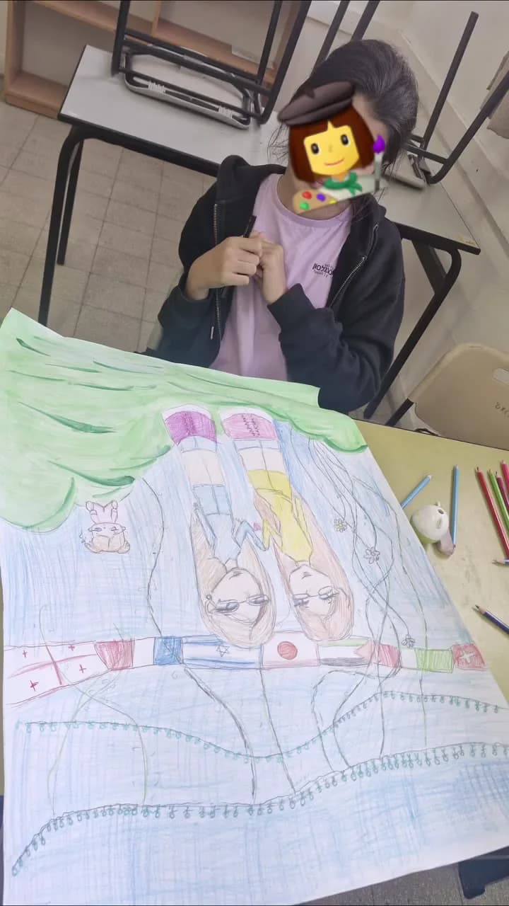 ציור משותף על נייר גדול — תמונה 2