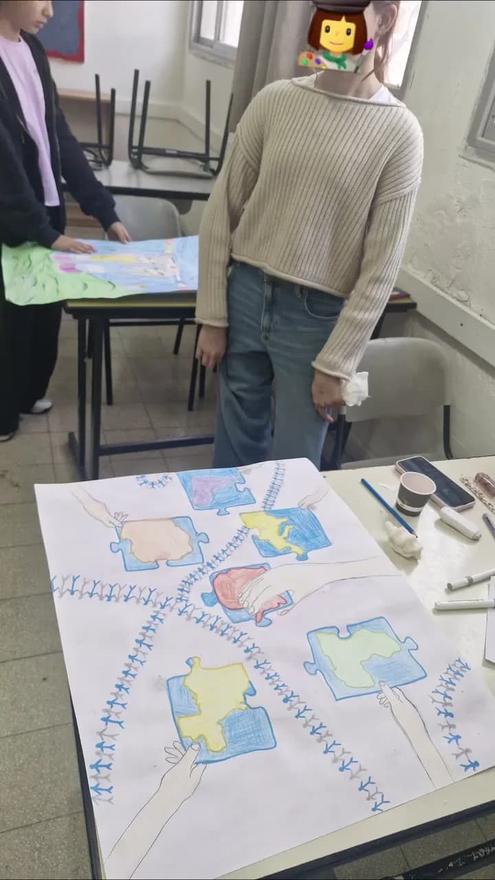 ציור משותף על נייר גדול — תמונה 3